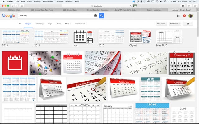 Google Image search - Calendars